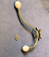 Brass & Ceramic Hat & Coat Hook CH52