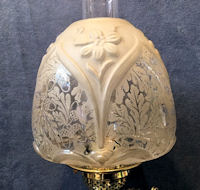 Etched Glass Oil Lamp Globe OS148