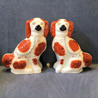 Large Pair of Staffordshire Dog Mantel Ornaments