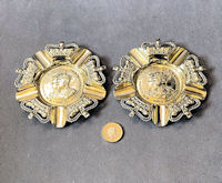 Pair of 1902 Coronation Nickel Ashtrays CC259