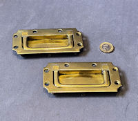 Pair of Recessed Brass Drawer Handles CK542