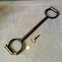 Pair of Wrought Iron Bar Handcuffs with Key