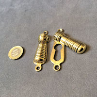 Run of Ribbed Brass Keyhole Covers, 25 available KC532