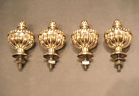 Set of 4 Cast Brass Bed Knobs