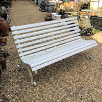 Wrought Iron and Timber Slatted Garden Bench