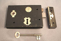 Wrought Iron Rim Lock, 2 matching available    RL294