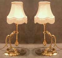 Pair of Art Nouveau Brass Side / Wall Lights