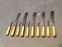 10 Matching Steel and Bone Knives and Forks C67