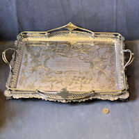1897 Presentation Silver Plated Galleried Tray T176