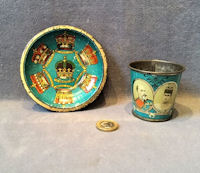 1902 Coronation Tin Cup and Saucer CC150