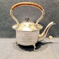 1912 Engraved Nickel Plated Kettle K173