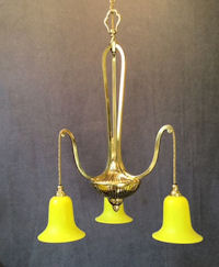 3 Branch Brass Electric Light Fitting