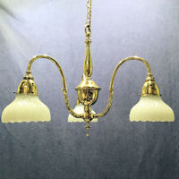 3 Branch Brass Electric Light Fitting HL556
