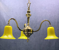 3 Branch Brass Electric Light Fitting HL575