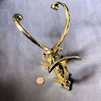 3 Branch Brass Hat and Coat Hook