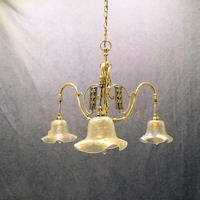 3 Branch Pendant Brass Electric Light Fitting