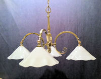 4 Branch Brass Electric Light Fitting