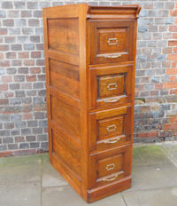 4 Drawer Oak Filing Cabinet