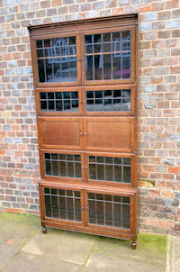 5 Section Minty Glazed Oak Bookcase