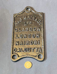 A&J Main & Co Ltd Cast Iron Name Plate NP450