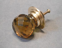 Amber Cut Glass Cupboard Knob CK235