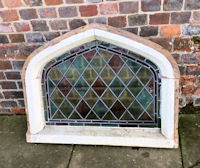Arched Top Coloured and Leaded Glass Window