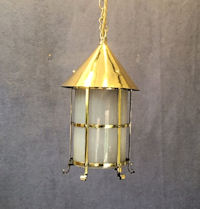 Arts & Crafts Brass Electric Hall Lantern HL489
