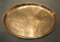 Arum Lilies Brass Tray