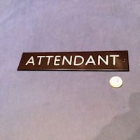 Attendant Bakelite Plaque NP390