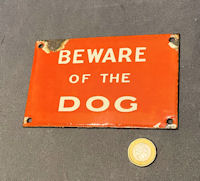 Beware of The Dog Enamel Plaque