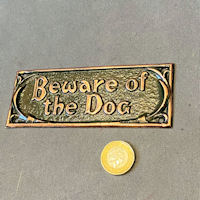 Beware of the Dog Copper Plaque