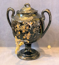 Black Glazed Stoneware Tea Urn TU22