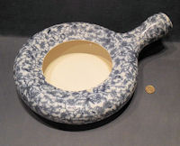 Blue and White Ceramic Bedpan
