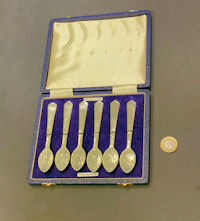 Boxed Set of Mother of Pearl Teaspoons C101