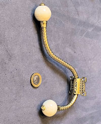 Brass and Ceramic Hat and Coat Hook, 4 available CH24