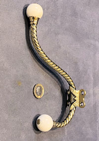 Brass and Ceramic Hat and Coat Hook, 4 available CH26