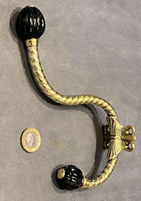 Brass and Ceramic Hat and Coat Hook CH29