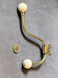 Brass & Ceramic Hat & Coat Hooks, 5 matching available CH15