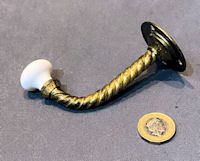 Brass & Ceramic Hat or Coat Hook, 7 matching available CH128