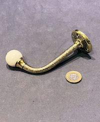 Brass & Ceramic Hat or Coat Peg, 5 available CH57