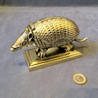 Brass Armadillo Inkwell