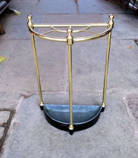 Brass 'D' Shaped Umbrella Stand