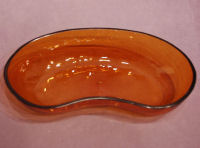 Brown Glass Kidney Bowl M86