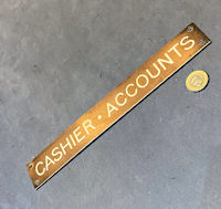 Cashier Accounts Brass Nameplate NP453