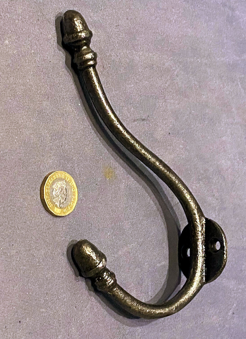Antique Cast Iron Acorn Finial Coat Hook