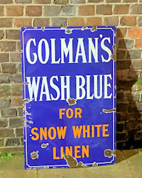 Colmans Wash Blue Enamel Sign