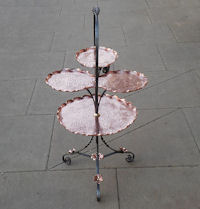 Copper and Wrought Iron Cakestand