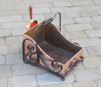 Copper and Wrought Iron Coal Bin