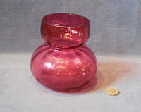 Cranberry Glass Hyacinth Bulb Vase