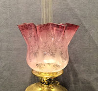 Cranberry Tinted Oil Lamp Shade